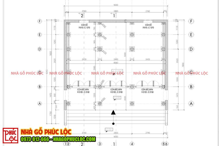 Bản thiết kế mặt bằng bố trí cột