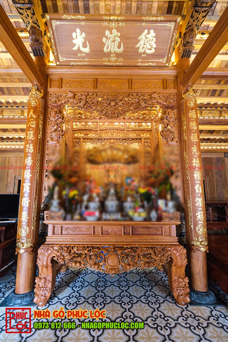 Sập thờ Mai Điểu phù hợp với không gian phòng thờ