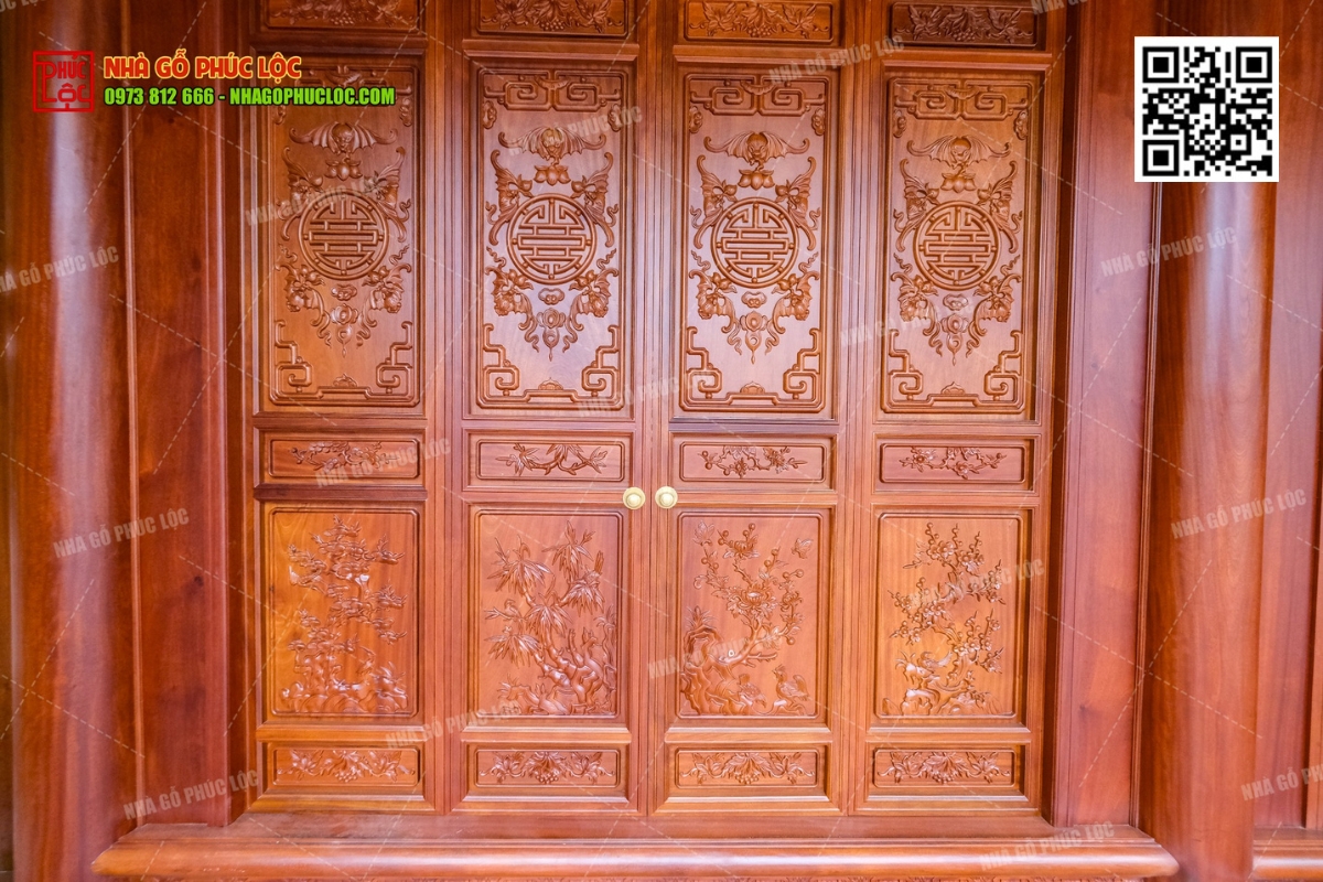 Hoa văn chữ Thọ trên cửa bức bàn